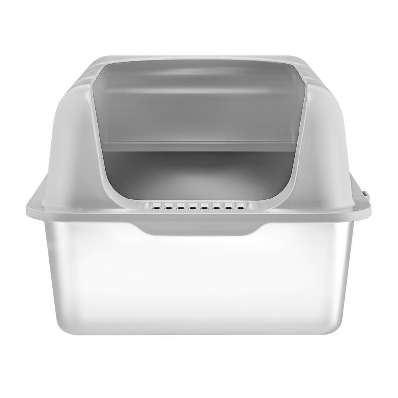Bac à litière 6 po sans odeur avec pied filtrant, Argent argent