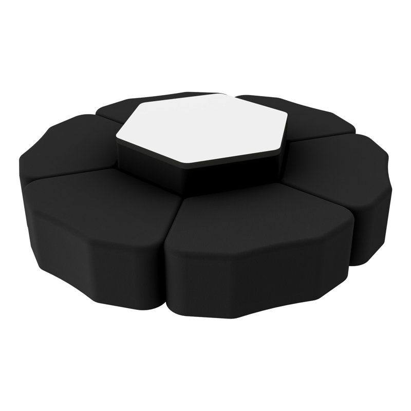 Ensemble de repose-pieds hexagonal à siège sec avec pétales Pro Series de 12 po Pro Series - tableau blanc / noir