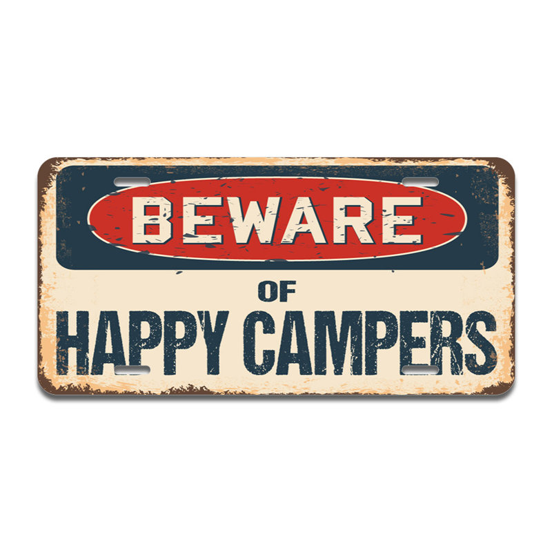 Cadre en aluminium Beware of Happy Campers