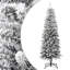 Arbre de Noël mince arbre de Noël artificiel avec neige floquée PVC et PE-1907451146