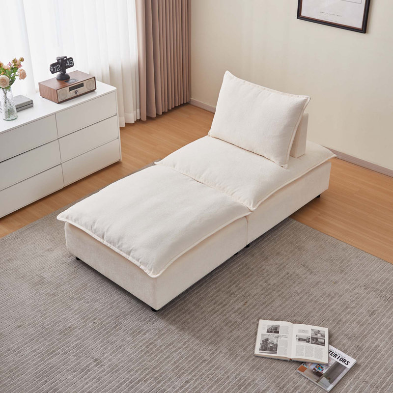 Canapé en chenille sans accoudoirs 34,64 po Mellisia, Beige