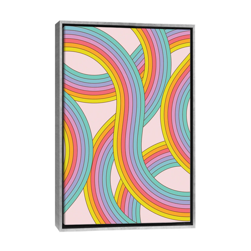 Rainbow Stripes - reproduction d'art murale - toile encadrée, H 26 po x l 18 po, Toile à cadre flottant sans passe-partout