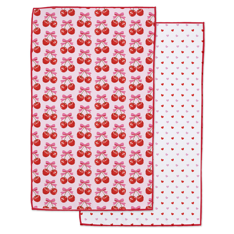  Cherry On Top Printed Microfiber Dishtowel S/2