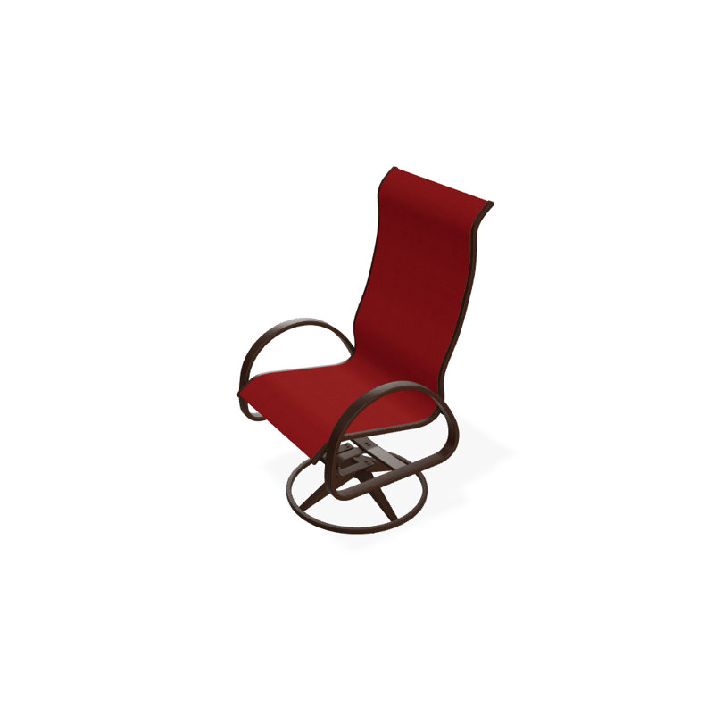 Fauteuil de patio pivotant Hiraku, Kona texturé, Rouge 1D Sunbrella®