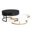 Tables basses blanches et noires avec plateau relevable et 2 tiroirs, gigantesque gigogne moderne