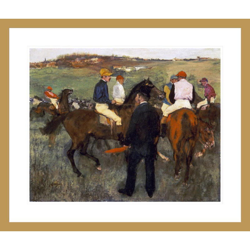 Chevaux de course (Leaving The Weighing) par Edgar Degas, impression giclée encadrée, H 23,5 po x l 27,65 po
