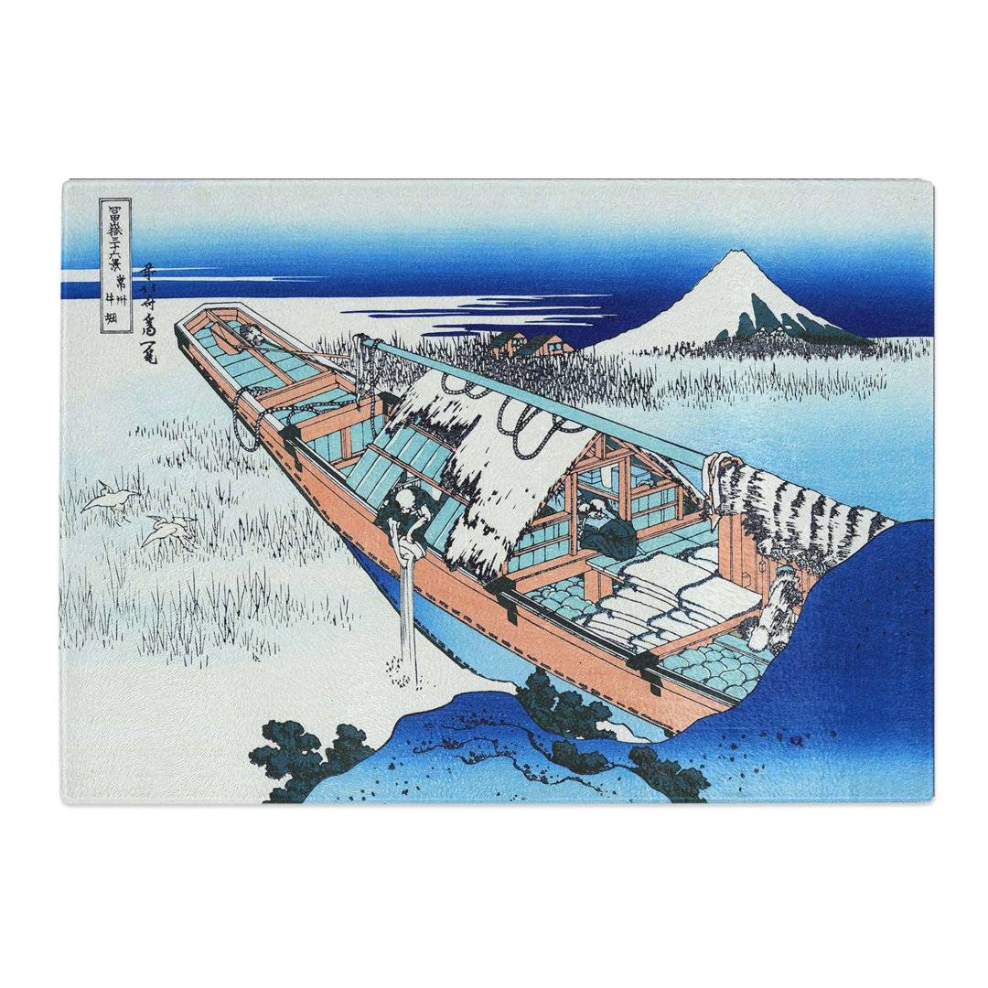 Tempered Glass Ushibori in the Hitachi Province by Katsushika Hokusai Chopping Board