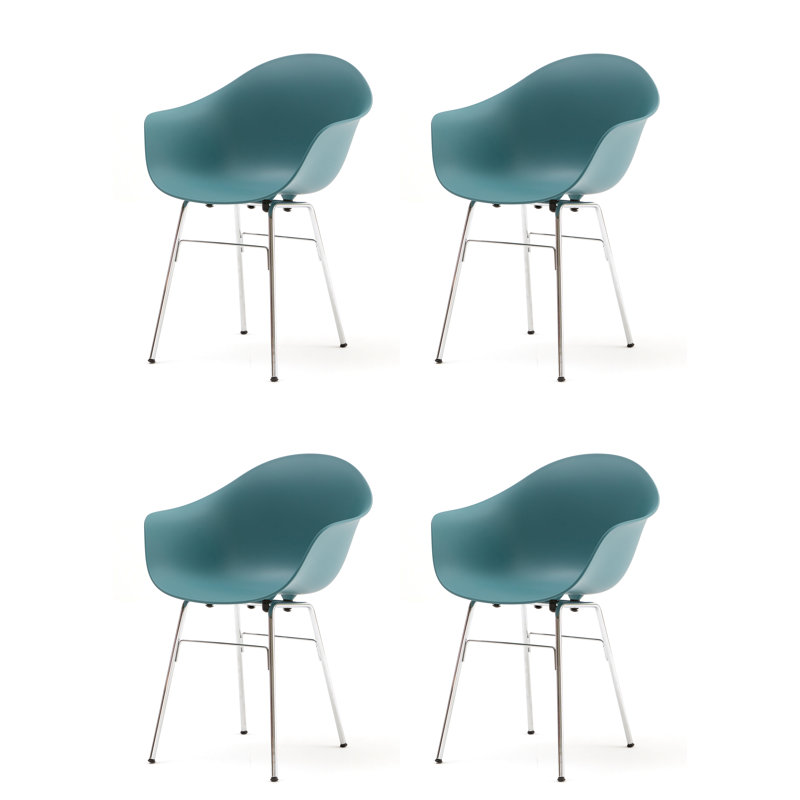 TA Armchair (Set of 4), Ocean Blue/Chrome