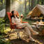 Chaise de camping inclinable réglable en 5 positions avec poche latérale et sac de transport