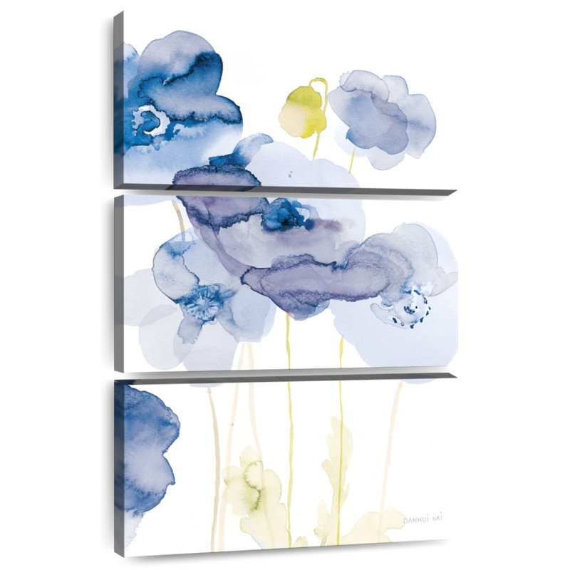 Coquelicots délicats Avery II - bleu, H 32 po x l 20 po