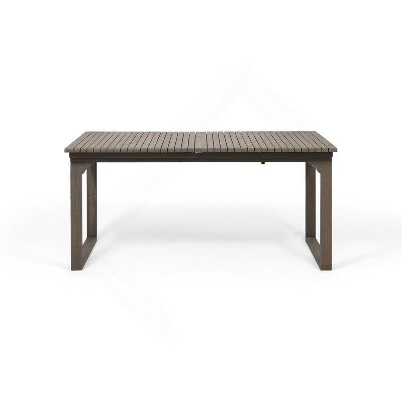 Table de salle à manger d'extérieur extensible en bois d'acacia, gris