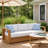 Emmett Solid Eucalyptus Wood Patio Sofa