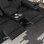 Causeuse inclinable en cuir végétalien 74,8 po à deux moteurs avec haut-parleur Bluetooth, port USB et éclairage DEL-520428307