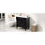 Meuble-lavabo moderne noir avec lavabo, rangement en bois MDF pour les petits espaces