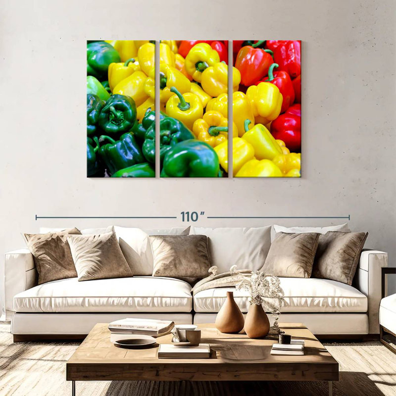 Fresh Bell Pepper Harvest, 48" H x 74" W