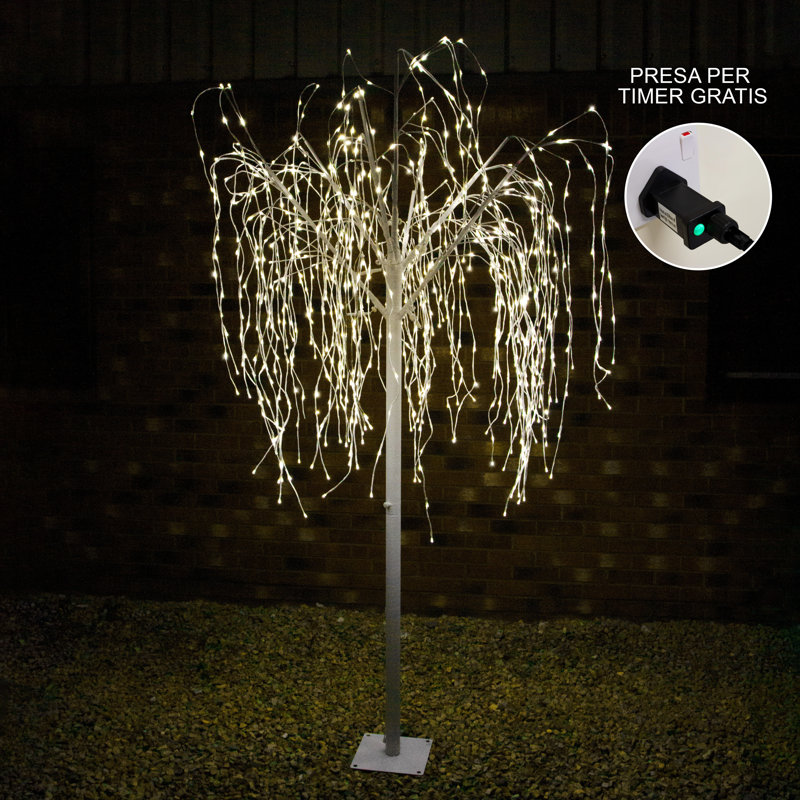 Weeping Willow Tree Lighted Display, 240cm H x 134cm W x 134cm D, Warm White