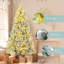 Arbre de Noël enneigé 6 pi, ensemble illuminé avec arbre, guirlande et couronne, arbre de Noël articulé artificiel avec lumières DEL colorées, 8 modes d'éclairage, pommes de pin, décoration des Fêtes pour la maison