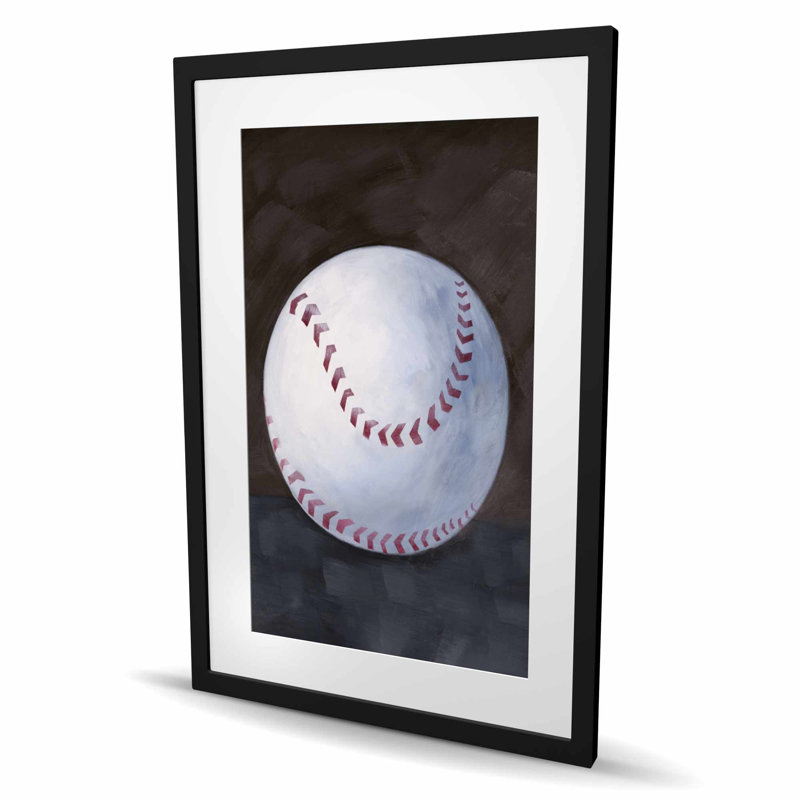 Baseball ball print - Formes noires encadrées décorées
