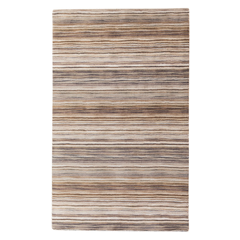 Niksar Striped Wool Hand Woven Area Rug, Rectangle 160 x 230cm