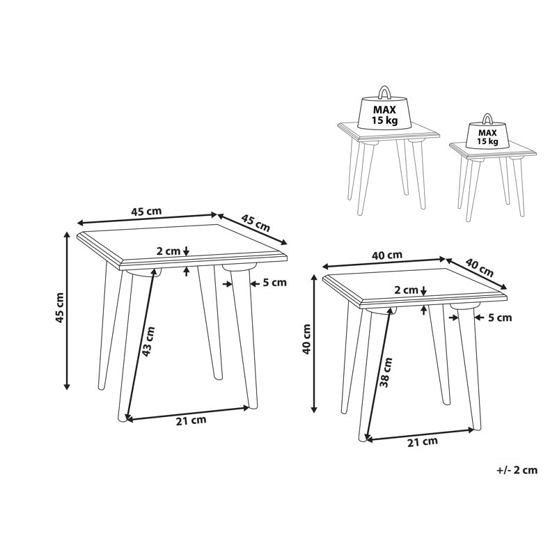 Batool Solid Wood Nesting Tables