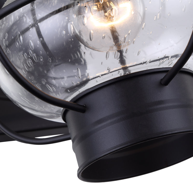 Matte Black Outdoor Wall Lantern, 44.5cm H x 22.9cm W x 27.2cm D