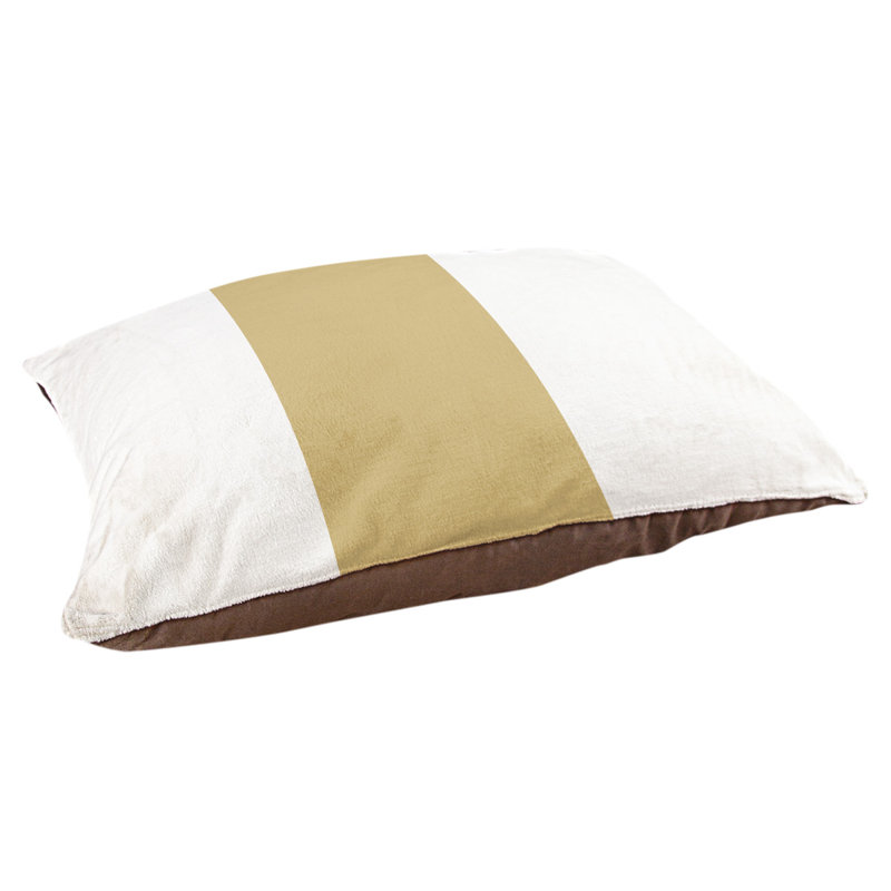 Coussin Colorado, Moyen (l 28 po x P 18 po x H 6 po), Blanc / Doré