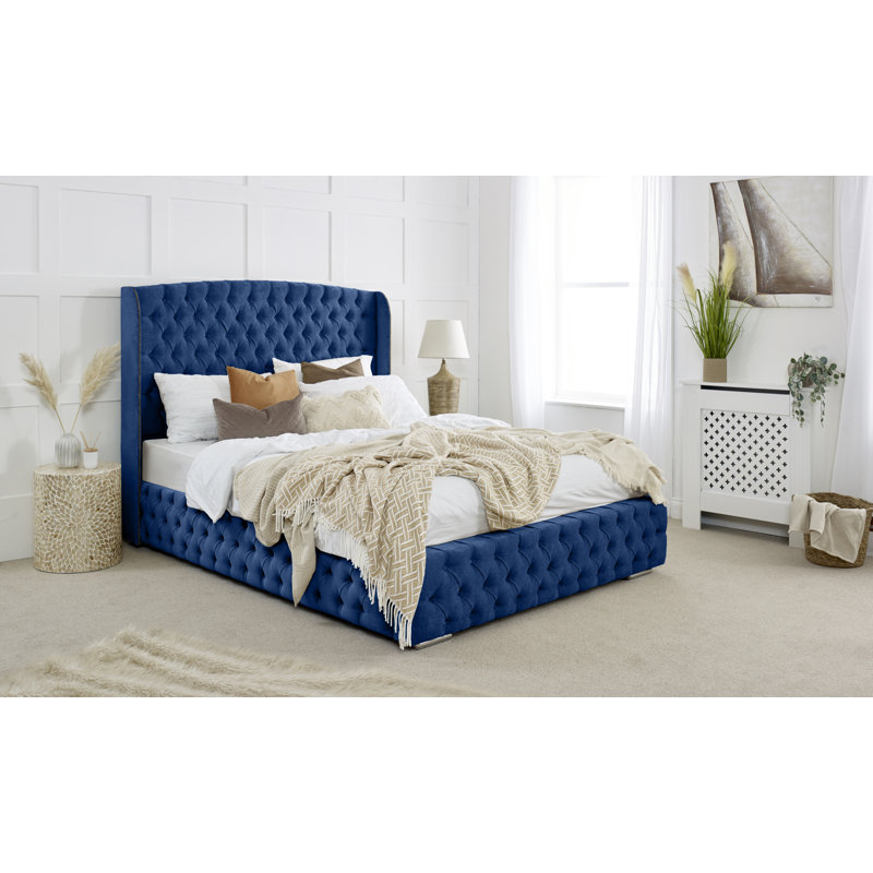 Jaidan Upholstered Bed, Single (3'), Blue