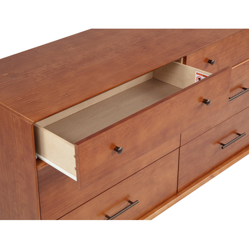 Ashlie 6-Drawer Double Chest of Drawers, Castanho