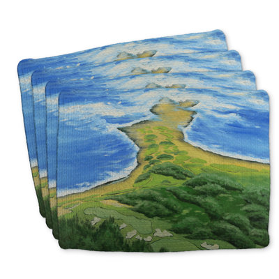 Napperons en polyester tressé - terrain de golf sur la côte (ensemble de 4)