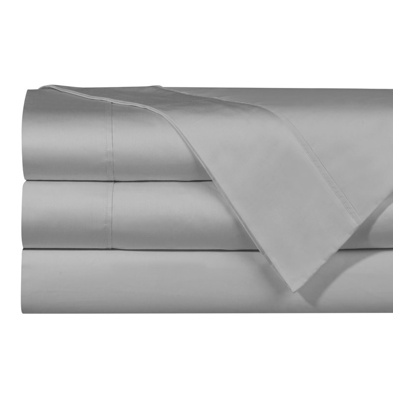  Ensemble de draps 100% coton à densité de tissage de 525 fils, Double, Bleu