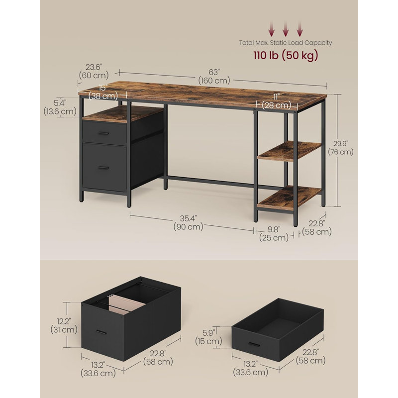 Metal Base Computer Desk