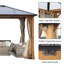 12 pi. L 10 pi. D Pavillon de jardin en aluminium avec toit en polycarbonate