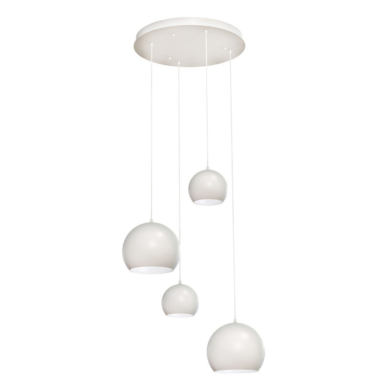 Luminaire suspendu en grappe à 4 lumières, Blanc