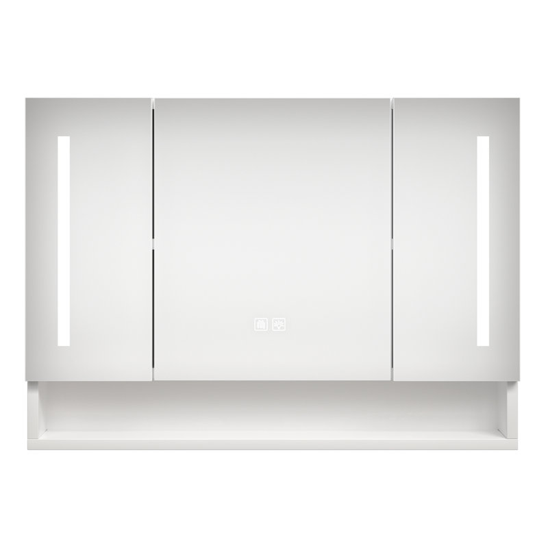 Armoires de salle de bain modernes de 39 po x 28 po, armoires à pharmacie avec miroirs et lumières DEL, armoire de rangement de salle de bain avec compartiments de rangement à plusieurs niveaux