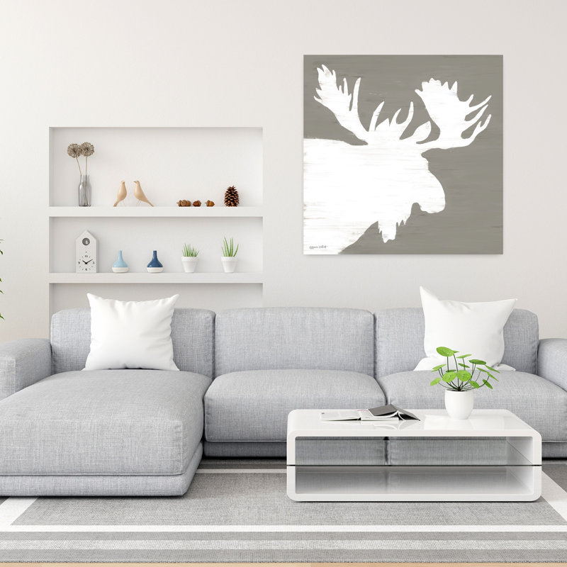 Moose Silhouette Contemporary Forest Art, 36" H x 36" W