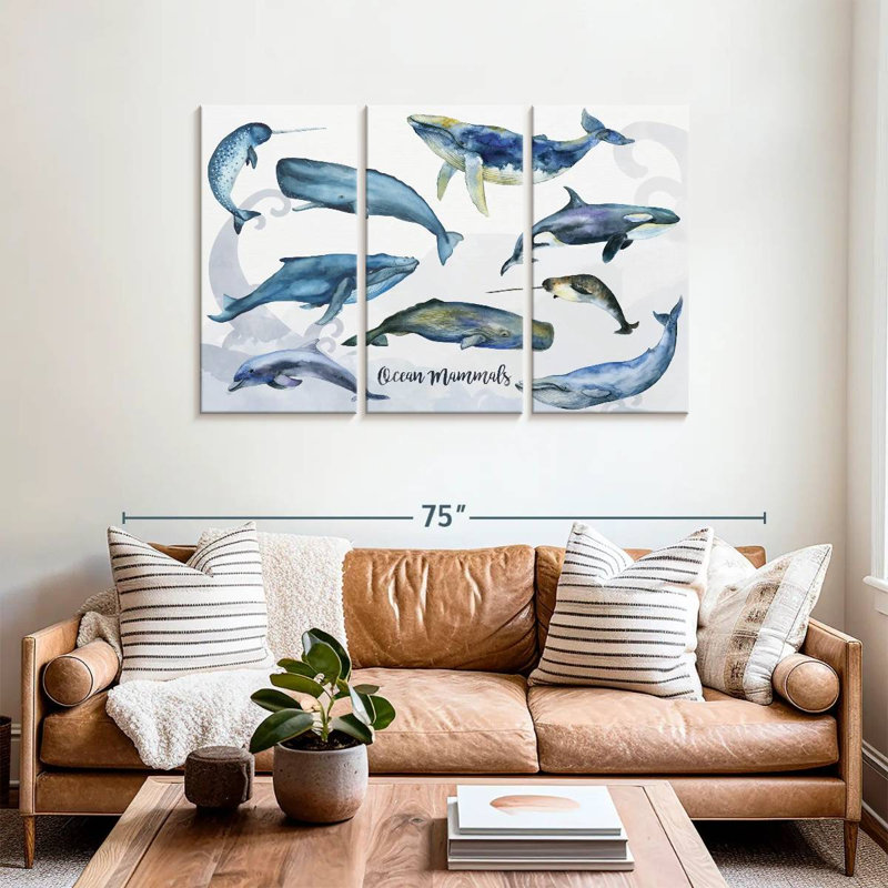 Brampt Ocean Mammals Chart, 36" H x 57" W