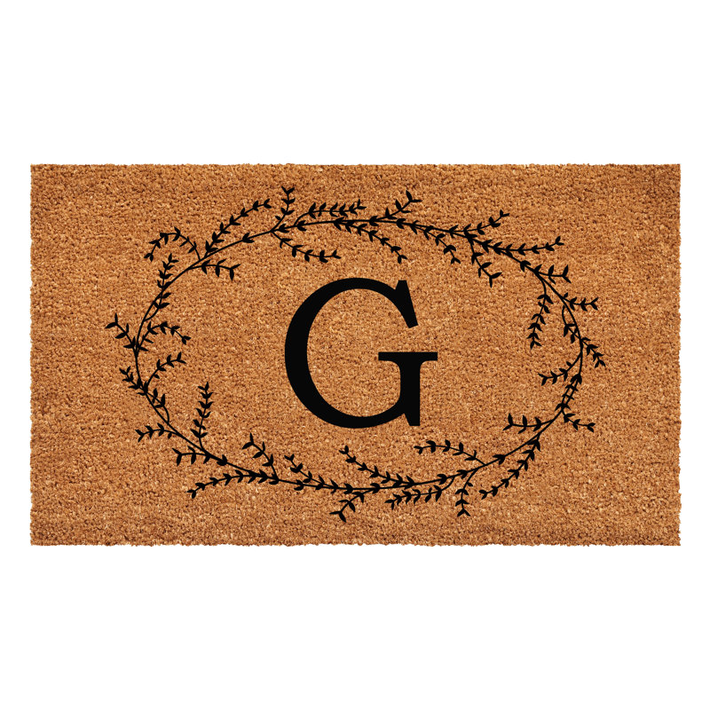 Holubov Personalizable Non-Slip Floral Outdoor Doormat, 24" W x 36" L, G