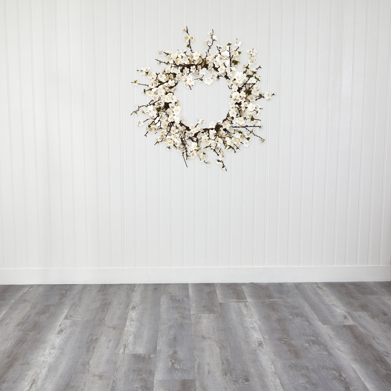 Faux Plum Blossom Plastic 24'' Wreath