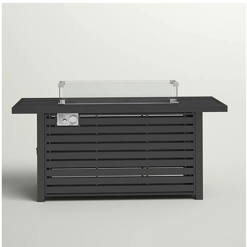24" steel propane fire pit table with cover