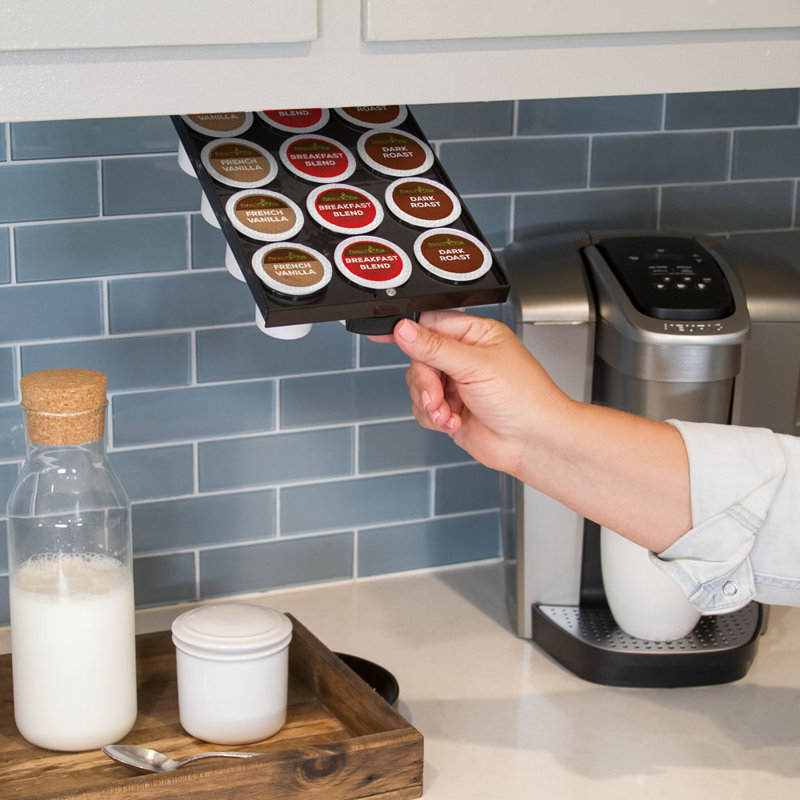 EZ-Shelf Black Lacquered Under Cabinet Coffee Pod Holder