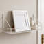 Cadre photo à double passe-partout avec conception à flotteur pour fixation murale ou de table, cadre en bois massif blanc avec verre de protection-1149207324