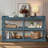 Console Table With 3-Tier Open Storage Spaces And Roman Column Effect Support Legs,Narrow Sofa Entry Table For Living Room, Entryway And Hallway-485726238