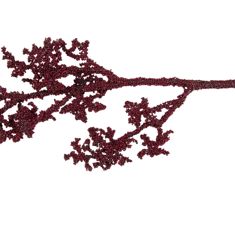35" Burgundy Beaded Artificial Christmas Spray