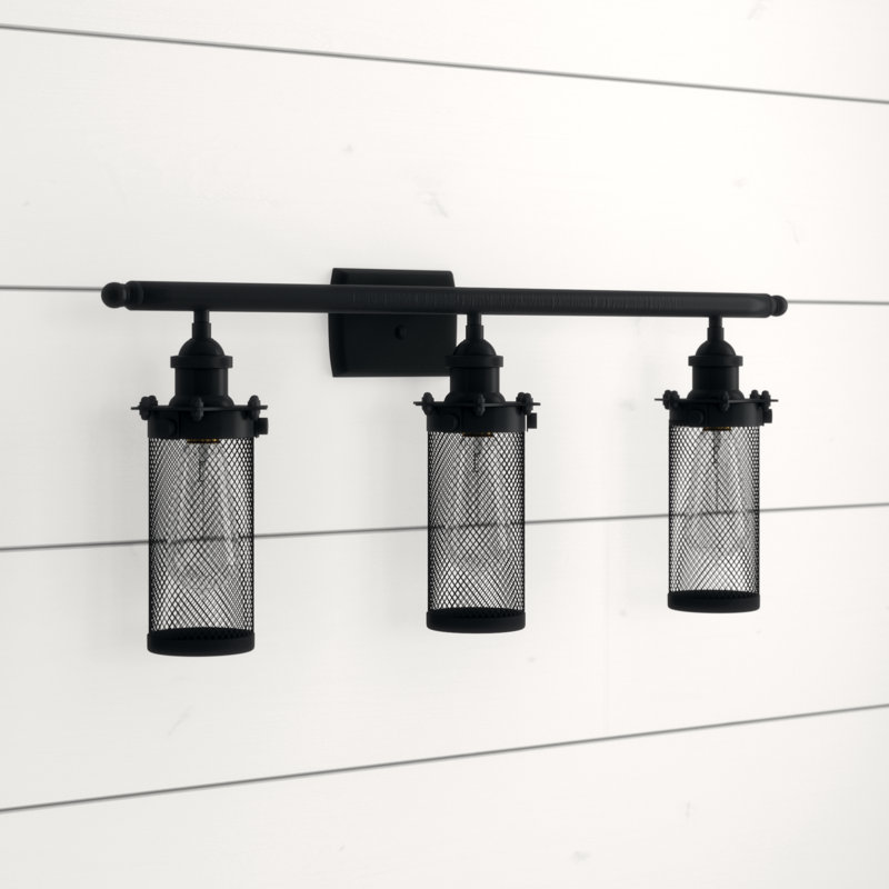 Éclairage pour salle de bain 3 lumières Calixta, Noir mat, Noir mat, DEL