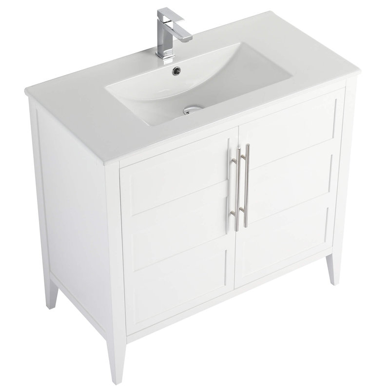 Winston Porter Healey Bathroom Vanity, Blanc