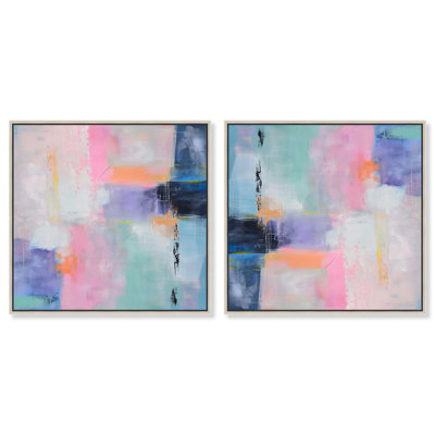 Ensemble de couleurs pastel sur toile satinée, Art par Art Remedy
