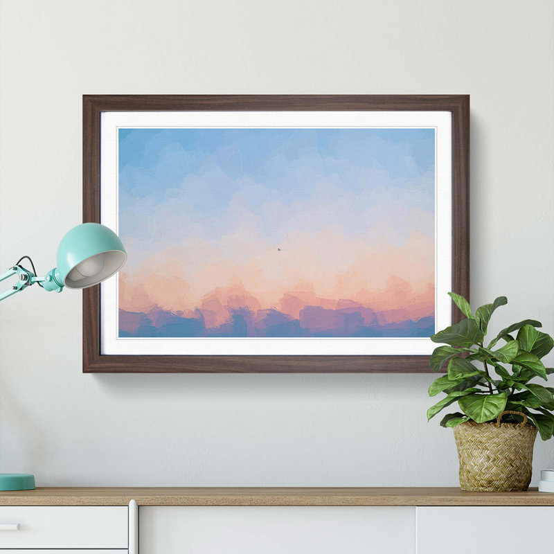 Airplane over Florida in Abstract - Picture Frame Graphic Art Print, Walnut Framed, 36cm H x 48cm W x 2cm D