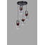 Lustre réglable élégant, structure en métal avec capuchon en verre, 11,8 po x 5,1 po | Finition grise, noyer et noire | 4 ampoules E27 de 40 W maximum (ampoule non incluse) | Parfait pour la salle à manger et l'espace de vie, design élégant-91105199-91105201-91105208