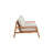 Charlotte Solid Teak Wood Slanted Rope Back Two-Seater Sofa with Sunbrella Cushions