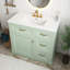 Meuble-lavabo vert 36 po avec lavabo en céramique, armoire avec 4 tiroirs, porte à fermeture en douceur et tablette réglable, meuble-lavabo moderne-698760023